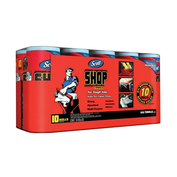 Scott Shop Towels, Blue, 55 sheets, 10 rolls