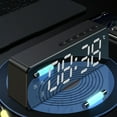 thumbnail image 3 of Visland Mirror Alarm Clock Radio with 5 0 Heavy Bass Mini Wireless Sound Box Bluetooth Speaker Charging Station Phone Chargers with USB port for iPhone and Tablets, 3 of 8