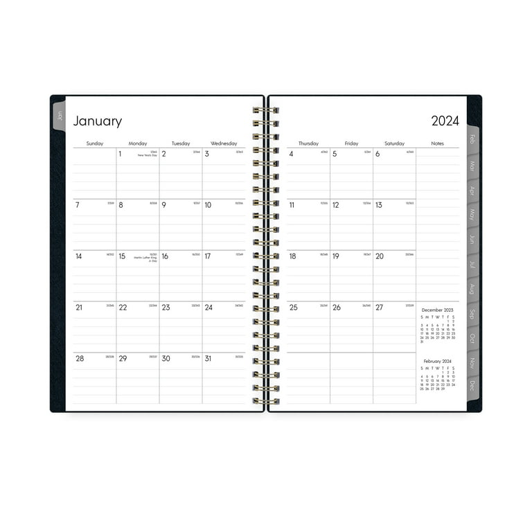 2024 Weekly Monthly Planner, 5x8, by Blue Sky, Navy Crossgrain