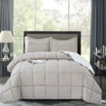 thumbnail image 2 of Unique Home Alternative 3pc Goose Down Clearance Comforter Soft Premium Color Duvet Covers Comforter Set (Queen, Khaki), 2 of 6