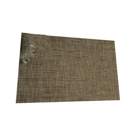 

Farfi Solid Color Heat Insulation PVC Western Hotel Table Mat Woven Placemat Coaster (Tan)