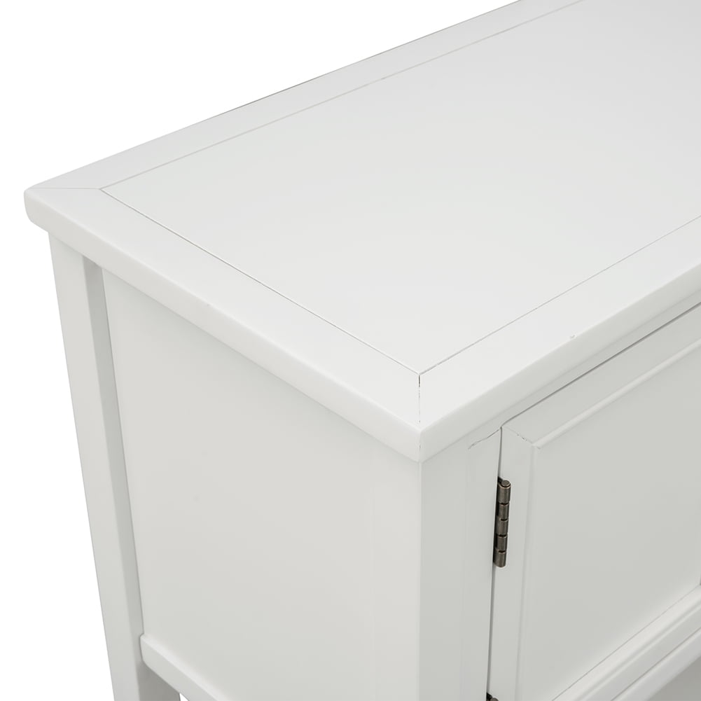 Lowestbest Retro Entryway Table, Buffet Sideboard Console Table with Bottom Shelf (White) Lowestbest Retro Entryway Table, Buffet Sideboard Console Table with Bottom Shelf (White)