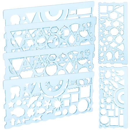 NICEXMAS Students Drawing Rulers Template Ruler PP 6Pcs