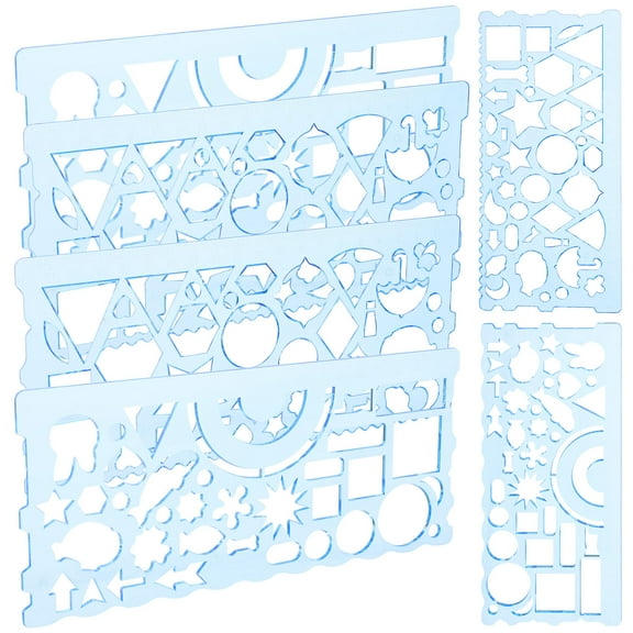 NICEXMAS Students Drawing Rulers Template Ruler PP 6Pcs