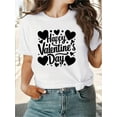 thumbnail image 1 of Valentine'S Day Gift! Heart Happy Valentine'S Day Women'S Comfortable T-shirt, 1 of 6