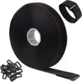 thumbnail image 4 of 5/6/8/10M Adjustable Fastening Hook And Loop Straps With Buckles Free Cut Length Cord Straps For Sewing And Cable Wire Manageme 2.5cmX6m 30buckles Black, 4 of 6
