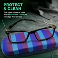 thumbnail image 5 of OPTIPAK Hard Shell Glasses Case – Medium Striped Deluxe Eyeglass Case with Microfiber Cleaning Cloth – Protective Glasses Holder for Men & Women (Pack of 3), 5 of 7