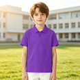 thumbnail image 5 of Purple Polo Uniform Shirts for Boys Kids,School Short‑Sleeve Casual Button‑Down Collar Golf Polo Shirts Comfy Daily Clothing,4‑12 Years, 5 of 5