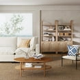thumbnail image 2 of Nathan James Leah Bohemian Arched Bookcase, 3-Tier Bookshelf with Storage Cabinet Base, Seagrass Door Fronts and Solid Wood Frame, Raw Oak/Seagrass, 2 of 6
