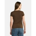 thumbnail image 3 of No Boundaries Crew Neck Tee with Short Sleeves, 1 or 3-Pack, Women’s Sizes XXS-XXL, 3 of 5