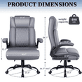 thumbnail image 7 of Bossin Big and Tall Executive Office Chair 400lbs with Flip-up Arms for Adult, Ergonomic High Back Lumber Support Adjustable Computer Desk Chair, 7 of 7