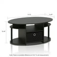 thumbnail image 3 of Furinno JAYA Simple Design Oval Coffee Table with Bin, Walnut, 3 of 6