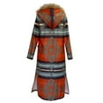 thumbnail image 6 of symoid Womens Trench Coats & Jackets- Multicolor Printed Hooded Long Sleeve trench Coat Long Sleeves Long Coat Orange XL, 6 of 9