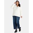 thumbnail image 5 of Terra & Sky Women's Plus V Neck Cable Beaded Sweater, Sizes 0X-5X, 5 of 5