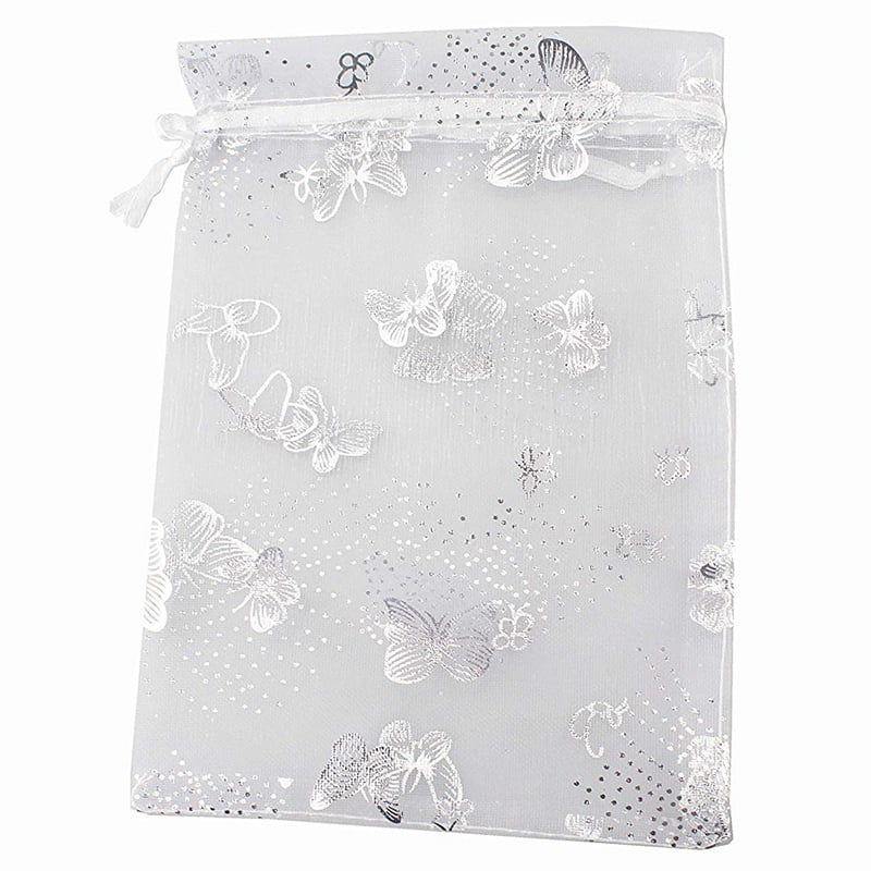 9 x 12 cm Butterfly Organza Gift Wedding Favour Bag Jewellery Pouch in 12 Colour 