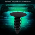 thumbnail image 4 of Plastic Fasteners Kit, 50pcs Car Bumper Plastic Rivet Fastener Retainer Trim Push Pin Clip Black, 4 of 8