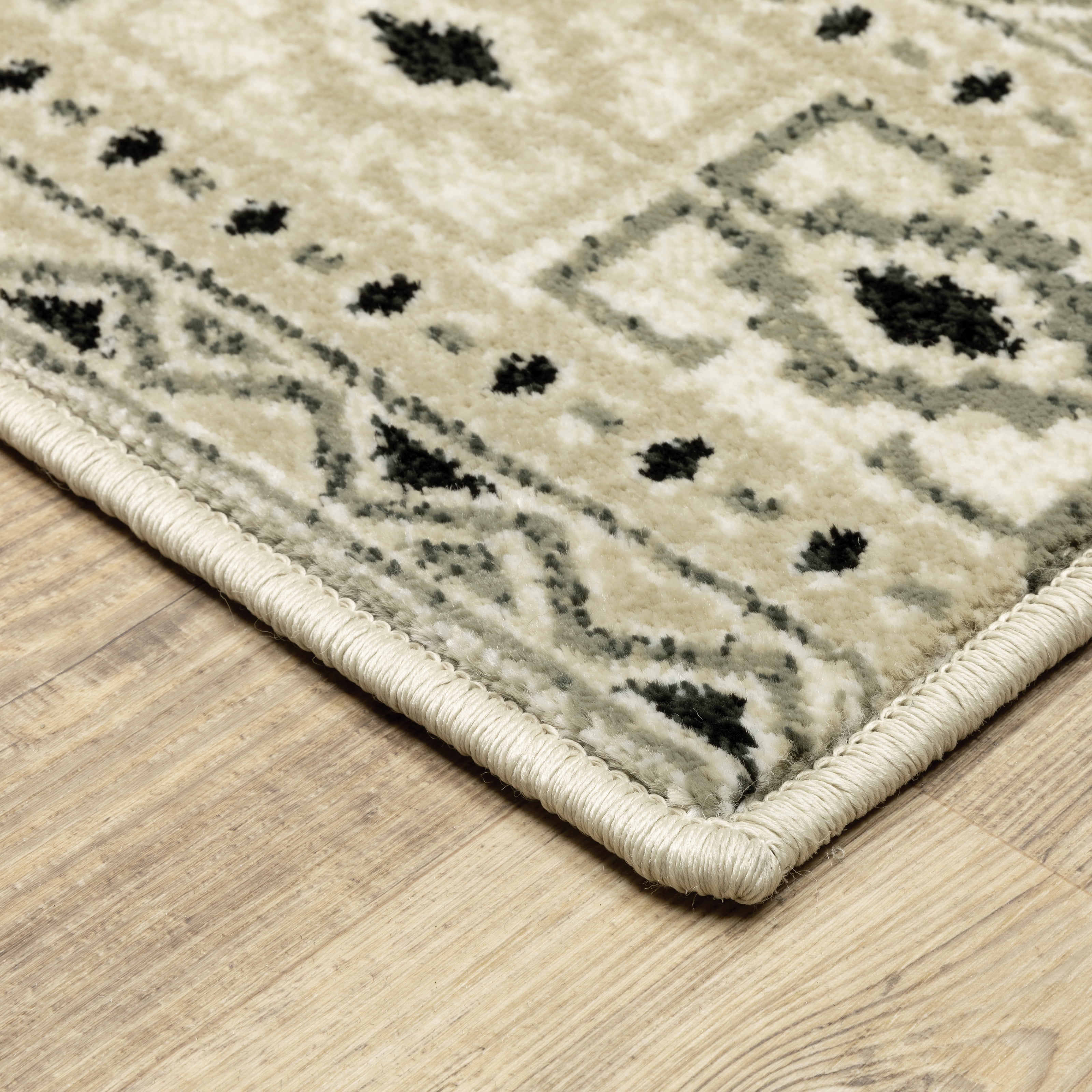 Avalon Home Gracie Tribal Medallions Area Rug, 6'7" X 9'2", Ivory/ Gray