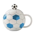 thumbnail image 2 of JZCHUNTOY Football Ceramic Cup Set 1 Set, Sports Souvenir Mug with Lid Spoon and Gift Box, Mark Cup Companion Gift, 2 of 7
