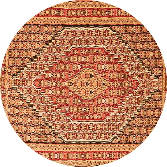 Ahgly Company Indoor Round Southwestern Orange Country Area Rugs, 5' Round