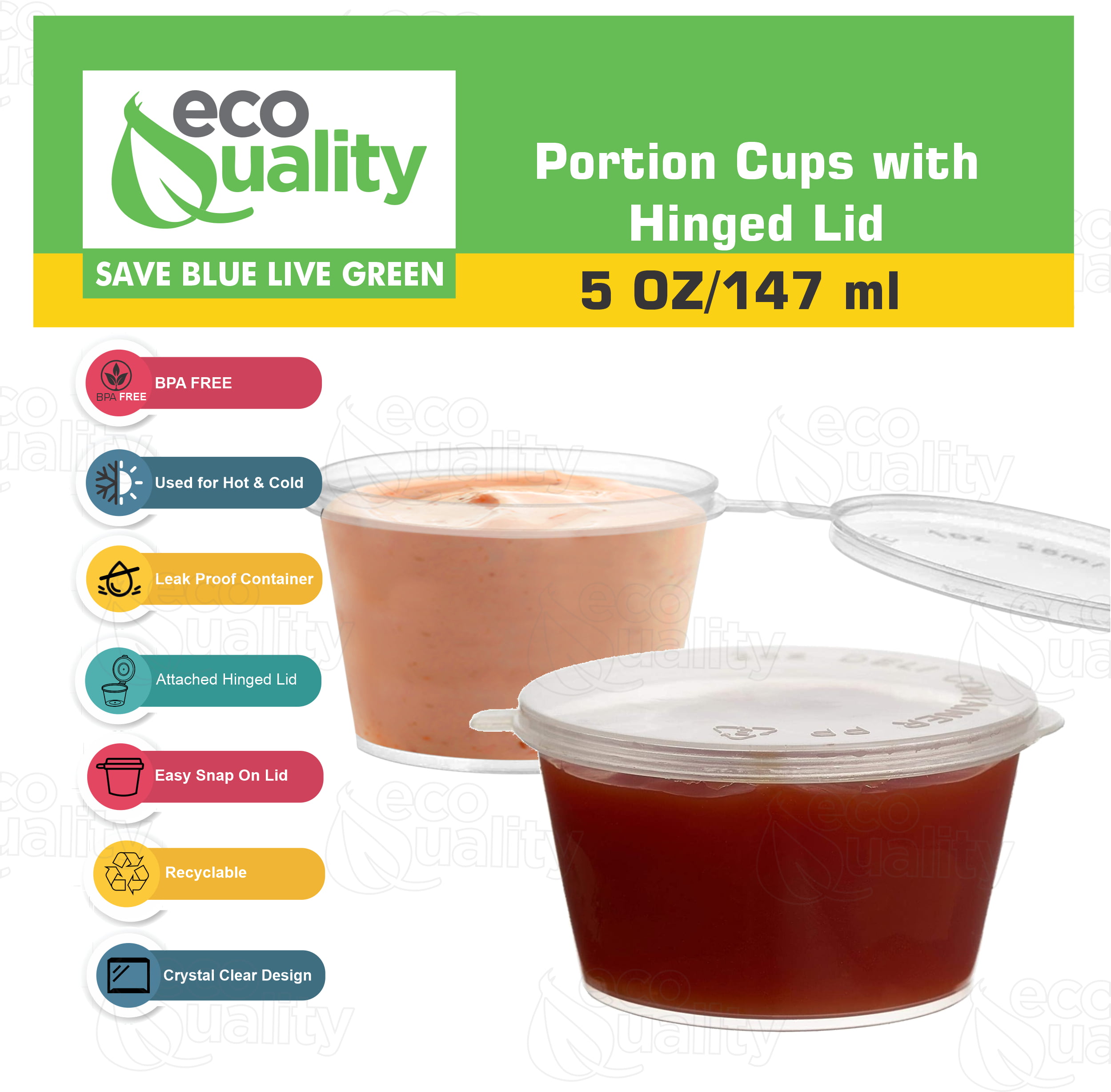 Juvale 500-Pack Plastic Portion Control Cups with Lids for Condiments Sauces,  1 Ounce, Pack - Kroger