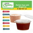 thumbnail image 2 of EcoQuality 5 Oz Leak Proof Portion Cups with Lids - Plastic Condiment Souffle Containers with Attached Hinged Lid - Perfect for Sauce Cup, Sample Cup, Jello Shot Cups with Lids, Food Storage (500), 2 of 7