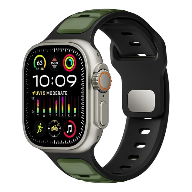 Correa de Silicona Transpirable para Apple Watch, Bicolor, Deportiva
