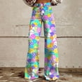 thumbnail image 2 of YUANGUANST Women's Wide Leg Pants Women's Easter Bunny Egg Print Plus Size Wide Leg Pants Office Slacks, 2 of 4