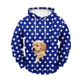 thumbnail image 6 of Oksale Pet Pouch Hoodies for Men Polka Dot Fall Winter Pullover Tops with Pet Carriers Loose Long Sleeve Sweatshirts Blue XL, 6 of 6