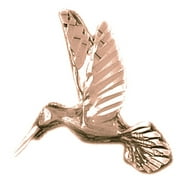 14K Rose Gold Hummingbird Pendant - 26 mm