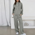thumbnail image 5 of Wutalume Women's Casual 2-Piece Hoodie Set, Solid Color Long Sleeve Zip Up Hoodie with Pockets and Joggers, Loungewear Outfit,Dark Gray M, 5 of 5