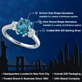 thumbnail image 2 of Gem Stone King 925 Sterling Silver London Blue Topaz and Lab Grown Diamond Engagement Ring for Women | 2.79 Cttw | Oval 9X7MM | Gemstone November Birthstone | Size 5, 2 of 6