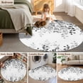 thumbnail image 5 of Round Area Rug 8 Ft, Grey Washable Non-Slip Circle Carpet for Living Room/Bedroom, Eucalyptus Leaves Collection Low-Profile Large Area Rugs for Indoor, 5 of 8