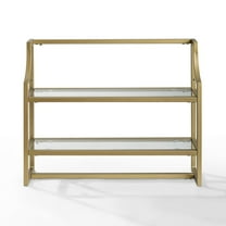 Wall Shelf Gold Frame 24� Wide Tempered Glass Art Deco Style