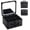Sparkling Black, variant on Travel Makeup Train Case with Magnetic LED Mirror, Waterproof Cosmetic Organizer, Adjustable Divider, 3 Lighting Modes in Pink