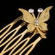 thumbnail image 5 of de cabellero Nupcial Flor de Mariposa Ornamento Simple Nupcial Diamante de Imitación Oro, 5 of 9