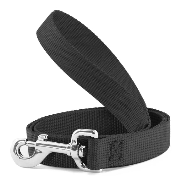 Buckle-Down Pet Leash, Dog Leash, Black Nylon, 4 Feet Long 1.0 Inch Wide