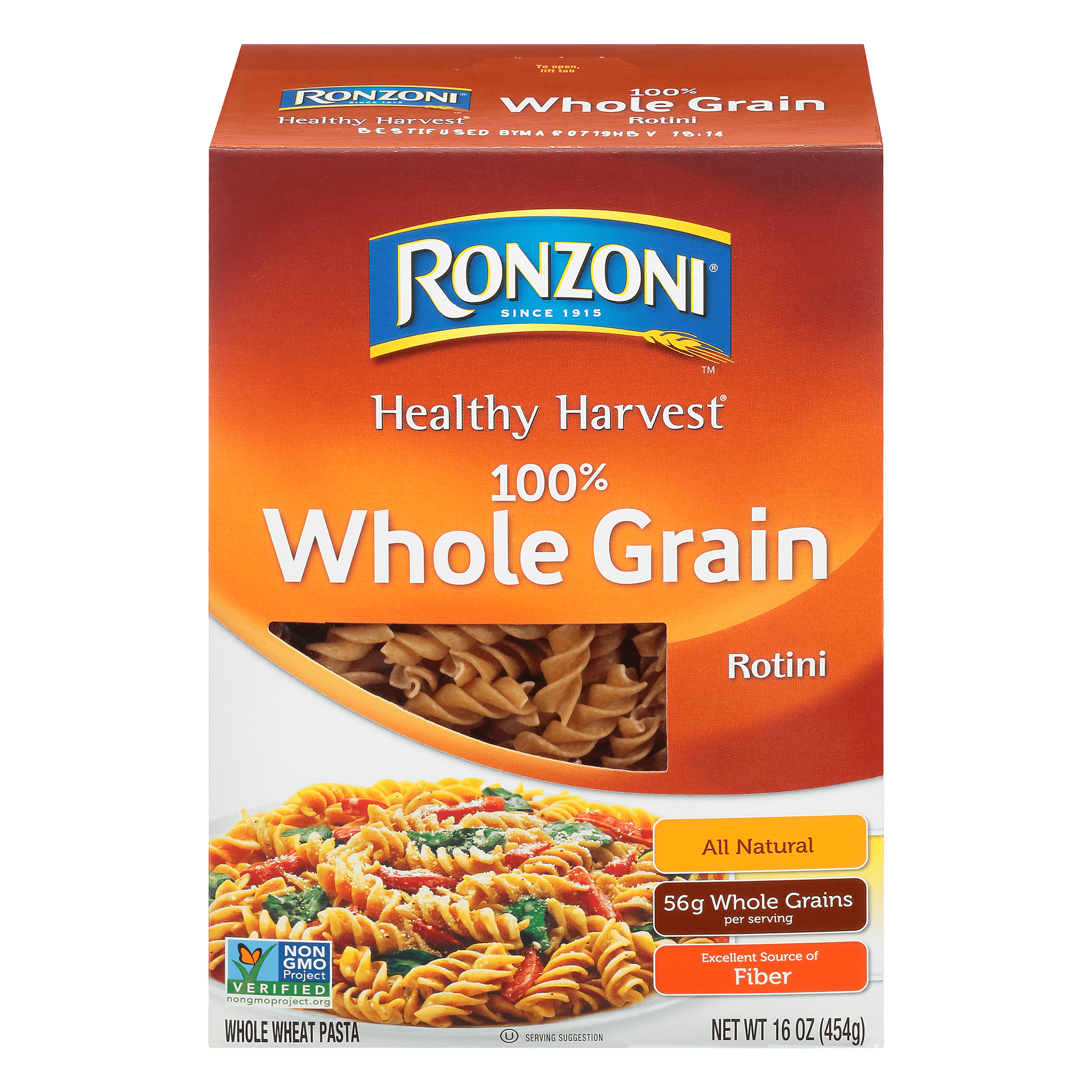 Ronzoni Healthy Harvest Whole Grain Rotini, 16 oz, Whole Wheat Pasta