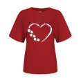 thumbnail image 4 of Pxiakgy Vente Chaude! T-Shirt Trèfle de la Saint-Patrick pour Femmes Chanceux Irlandais à Manches Courtes T-Shirt Graphique Trèfle Mode Décontractée Imprimé Amour Col Rond Manches Courtes T-Shirt Rouge L, 4 of 4