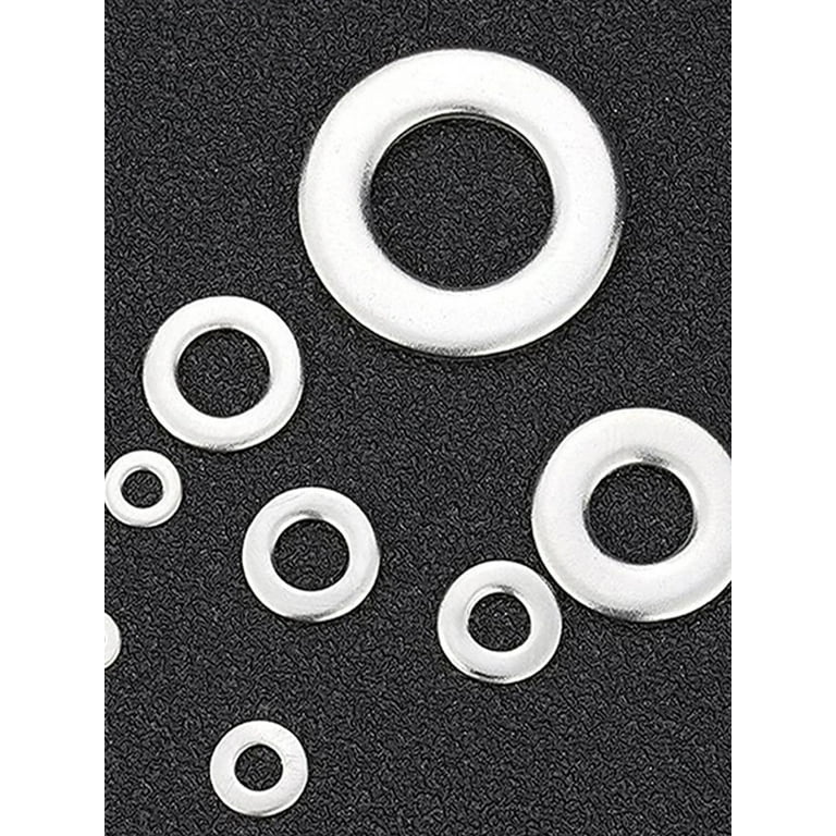 Gorware 684Pcs Flat Washer Stainless Steel Washers Assorted M2 M2.5 M3 M4 M5 M6 M8 M10 M12 Metal Washers O-Rings Washers Kit 9 Sizes Sealing Ring