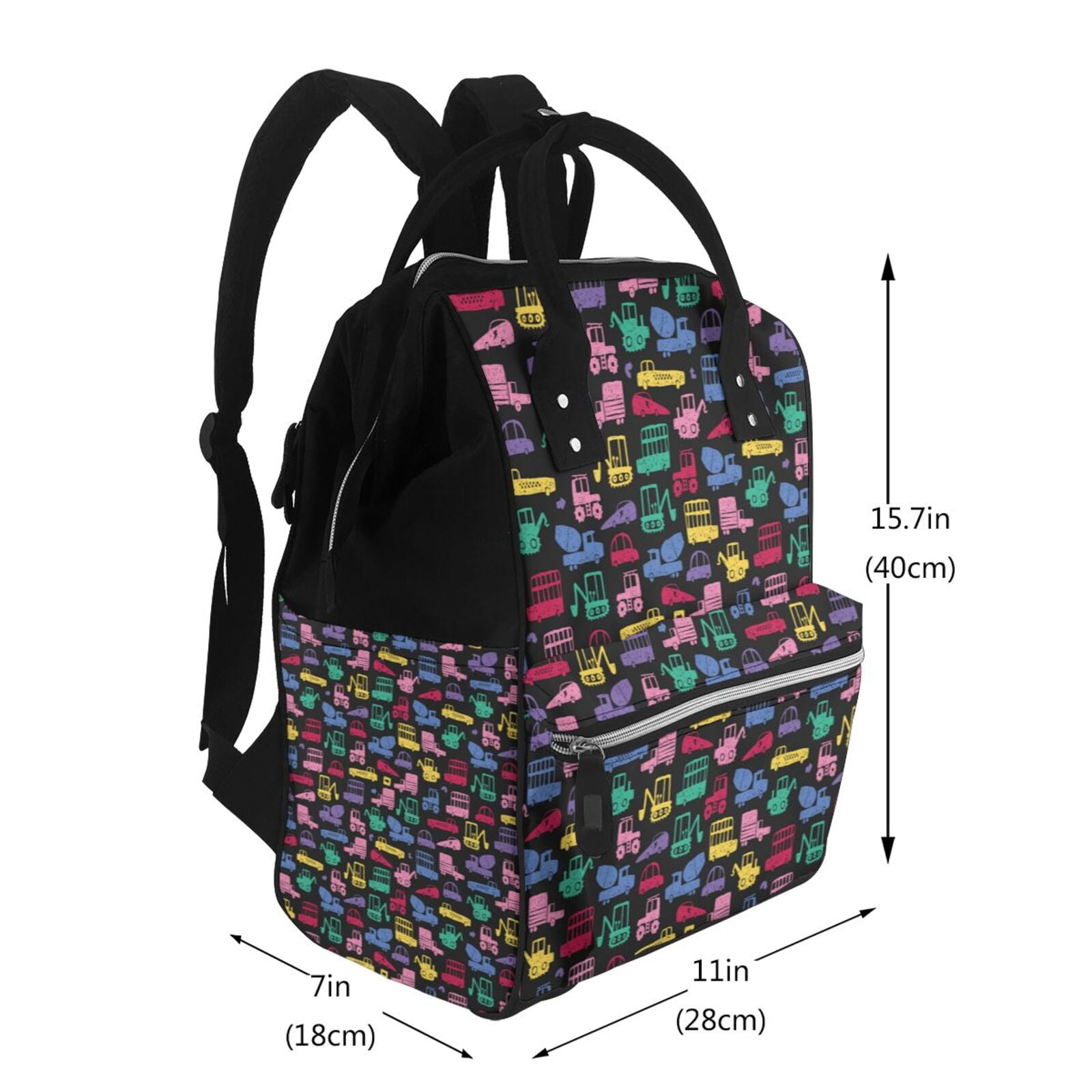 Kdxio Baby Diaper Backpack,Multi-Function Travel Backpack Nappy Bags,Nursing Bag, Fashion Mummy,Roomy Waterproof for Baby Care(Colorful Excavator)