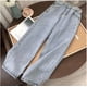 thumbnail image 3 of Pantalones vaqueros con estampado de palmeras estilo hip hop de Tru Blu Denim, vaqueros de cintura alta con lavado gótico, pantalones holgados de estilo urbano vintage Y2k, de pierna ancha y recta, 3 of 5
