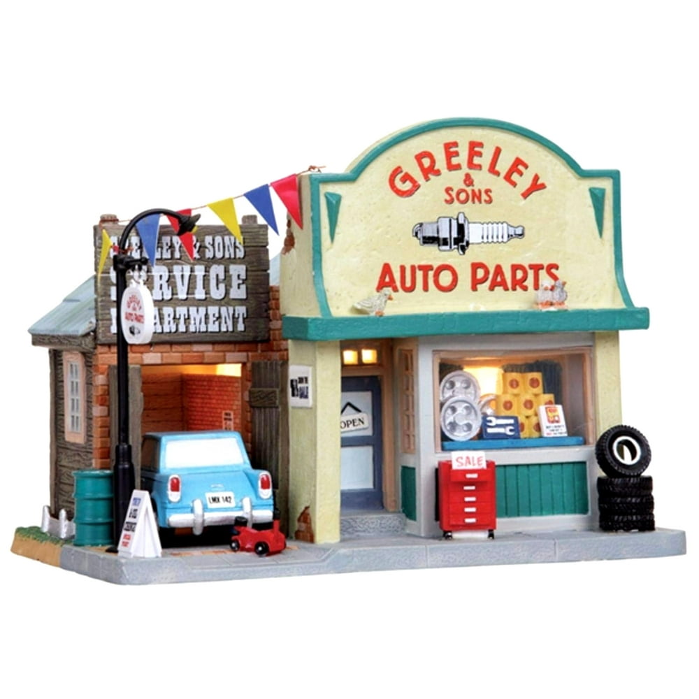 Lemax 05028 GREELEY & SONS AUTO PARTS Building Christmas Village Decor