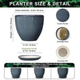 thumbnail image 4 of Wliror 8 Inch Retro Blue Ceramic Plant Pot with Drainage – Vintage Round Planter for Indoor Plants, Succulents, Herbs, 4 of 7