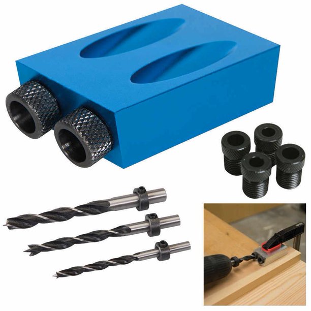 14 unids/set de brocas de localizador de agujeros oblicuos, Kit de abrazadera de plantilla para carpintería