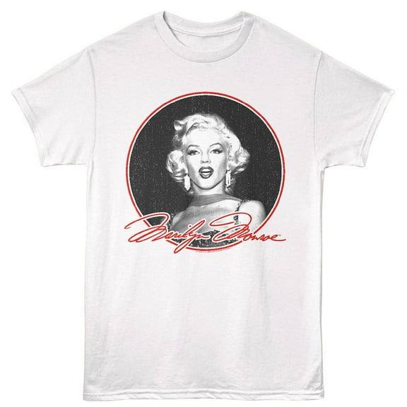 Marilyn Monroe In Circle White Adult T-Shirt S