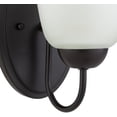 thumbnail image 5 of Mark&Day Wall Sconces, Gnesau Global Dark Brown 1-Light Plug-in or Hardwire Wall Sconce Lighting for Bedroom Hallway Kitchen, Powder Coated Frosted Wall Lamp, Bulb not Included (9" H x 6" W x 8" D), 5 of 8