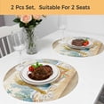 thumbnail image 5 of Starfish Coastal Round 13 Inch Placemats Set of 2, Summer Ocean Coral Conch Seagrass Vintage Brown HeatResistant Non Slip Place Mats for Dining Table, Wipeable Kitchen Table Mats for Housewarming, 5 of 9