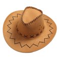 thumbnail image 1 of Qarigey Sombrero de vaquero occidental Precio barato Sombrero de vaquero para caballero Gorra de de vaquera con gorra de sombrero de Sombreros Beige, 1 of 5