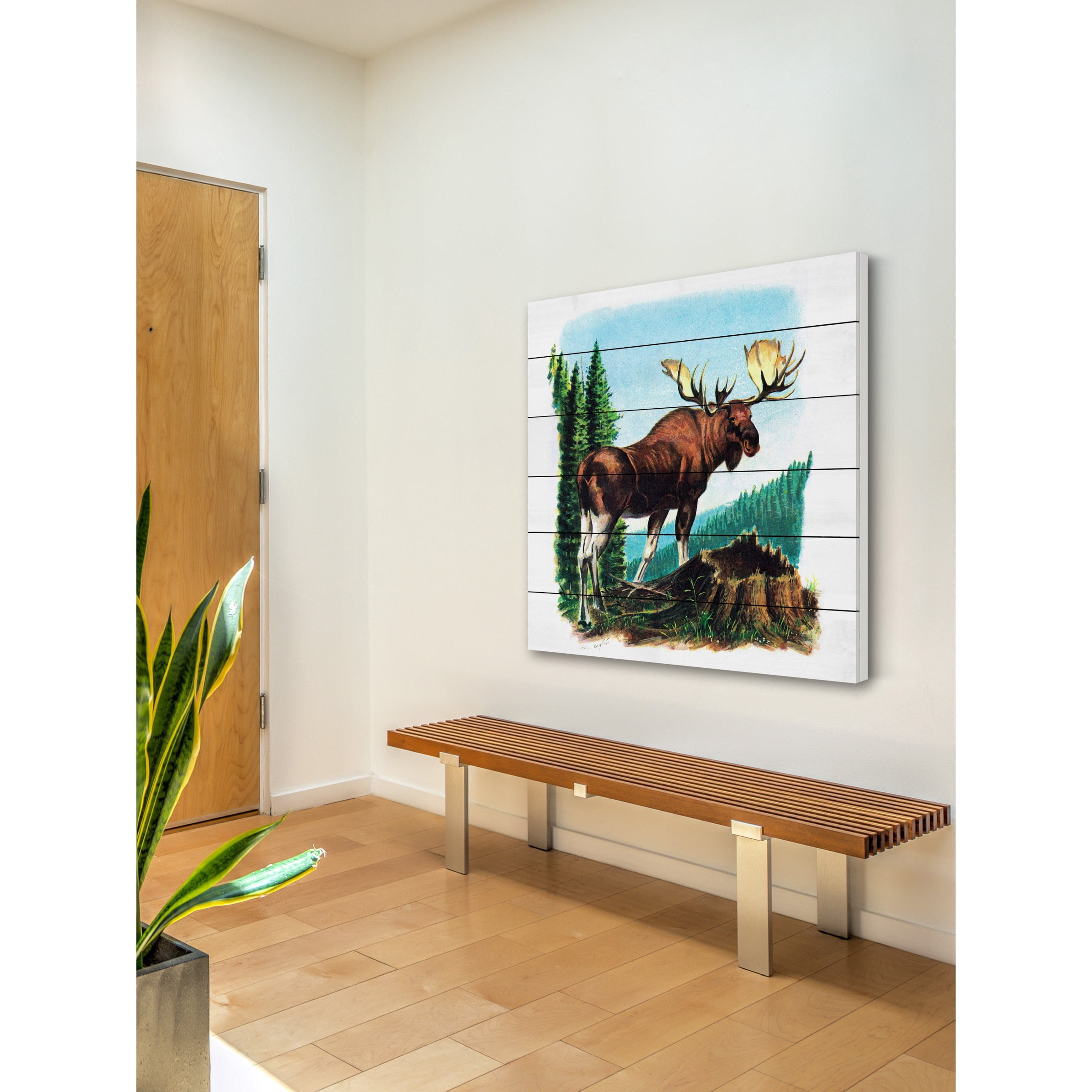Marmont Hill "Twig Eater" Painting Print on White Wood