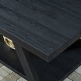 thumbnail image 4 of Wooden Coffee Table with Storage Dividers, Rectangular Farmhouse Style Table, Modern Low Cocktail Table for Room, Living Room, Black, 4 of 6